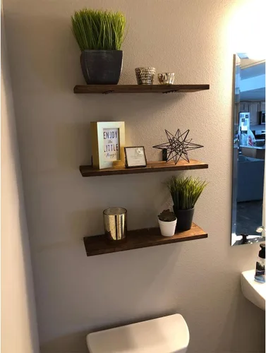 Miniatura 7 de Soportes de esquina de acero negro en L para estantes, soportes decorativos de montaje en pared, soportes angulares para estantes con tornillos
