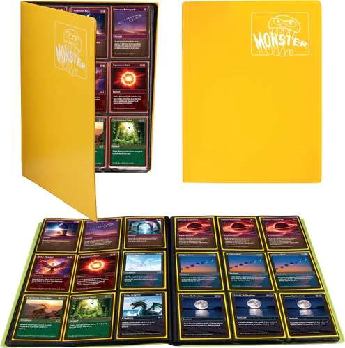 Miniatura 11 de Monster Binder - Álbum de tarjeta coleccionables, 9 bolsillos para tarjetas, retiene 360 de Yugioh, Magic, y Pokémon Páginas blancas Holofoil