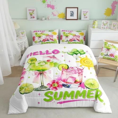 Miniatura 54 de Castle Fairy Rose Lipstick Bedding Set Elegant Quilted Comforter Set Twin Size,Women Cosmetic Duvet Insert with 1 Pillow Sham for Kids Boys Girls
