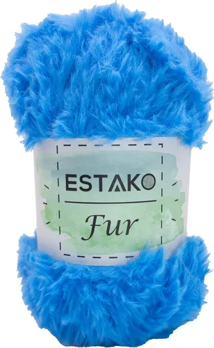 Miniatura 45 de Estako Piel 100% poliéster, suave, súper grueso, esponjoso, pelo sintético, hilo de tejer y ganchillo, 3.52 oz (100gr) 71 yardas (213.3 ft)