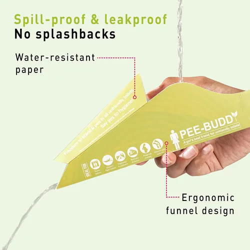 Miniatura 5 de PeeBuddy 10 Embudos Dispositivo para Orinar Femenino Embudo de Orina Desechable Sin Desorden Viajes, Camping, Senderismo, Festivales