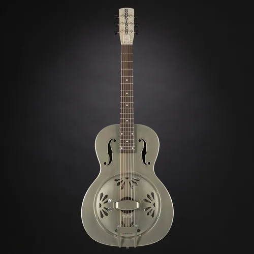 Miniatura 2 de Gretsch G9201 Honey Dipper - Guitarra resonadora de 6 cuerdas con diapasón de latón y diapasón Padauk (diestro, techo de casa con bomba desgastada)