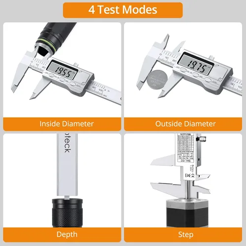 Miniatura 3 de Neoteck calibrador digital de 4 pulgadas/100 mm, calibradores electrónicos de acero inoxidable, herramienta de medición con conversión