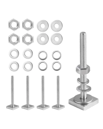 Miniatura 12 de Pernos de ranura en T para barras de techo, plataforma, cesta de carga, adaptador de perno cuadrado en T de acero inoxidable para asegurar
