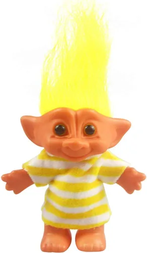 Muñecas vintage Troll cromáticas adorables para colecciones, proyectos escolares, artes y manualidades, recuerdos de fiesta, 7.5 pulgadas de alto,