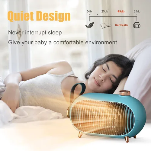 Miniatura 2 de Mini calentador de espacio pequeño portátil para el hogar y la oficina, eficiencia energética con protección contra sobrecalentamiento, calentador
