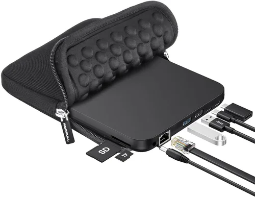 Miniatura 16 de ROOFULL Unidad externa de CD DVD USB 3.0 y USB-C con estuche de transporte, portátil USB ROM +/-RW unidad de disco óptico reproductor quemador