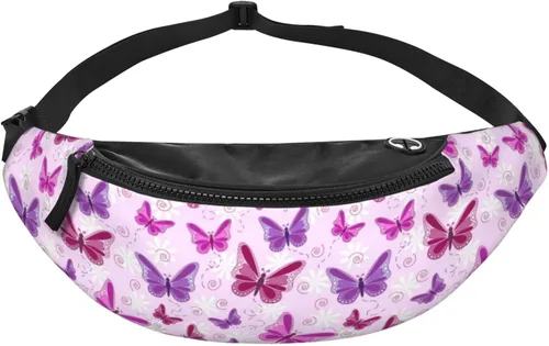 Miniatura 2 de Riñonera, bolsa de mensajero para deportes al aire libre y ocio, bolsa cruzada en el pecho para hombres y mujeres, rosado, púrpura