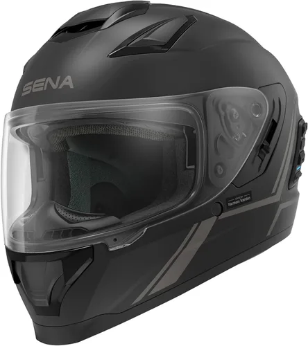 Miniatura 11 de Casco integral Sena Stryker con tecnología Smart, malla integrada y comunicaciones Bluetooth, luz trasera LED, y sonido de Harman Kardon, DOT Blanco
