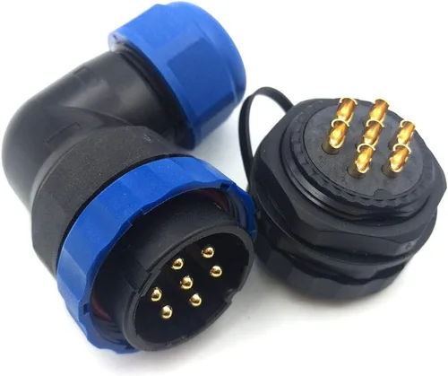 Miniatura 9 de SD28 2Pin ~ 26Pin con bridas codo conector de cable de aviación, conector de alimentación industrial IP67 (2 pines)