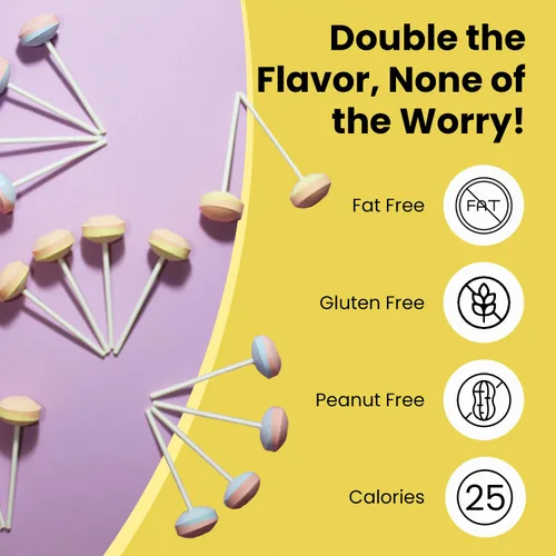 Miniatura 2 de Smarties Double Lollies - Obleas dobles sin gluten, sin maní, sin grasa con sabores frutales surtidos, bajas en calorías, perfectas para cumpleaños
