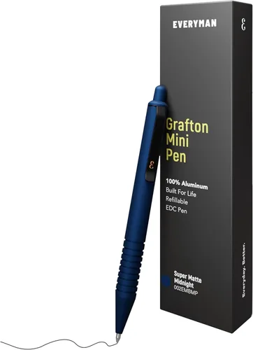 Miniatura 15 de Everyman Black Grafton - Bolígrafo de gel recargable súper mate de clic completo Herramienta de escritura EDC duradera con agarre profundo Flujo