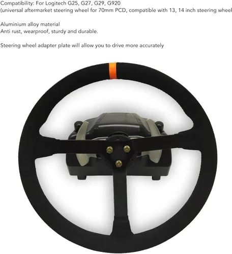 Miniatura 2 de Fydun G27 G920 Adaptador de volante de liberación rápida 2.756 in placa adaptadora de volante aleación de aluminio para volante G25 G27 G29 G920 13