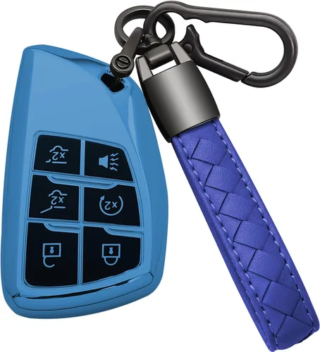 Miniatura 11 de Funda para Llavero de Chevy con Llavero Carcasa Suave de TPU Portallaves Compatible con Chevrolet Suburban Tahoe Silverado 1500 2021 2022 2023