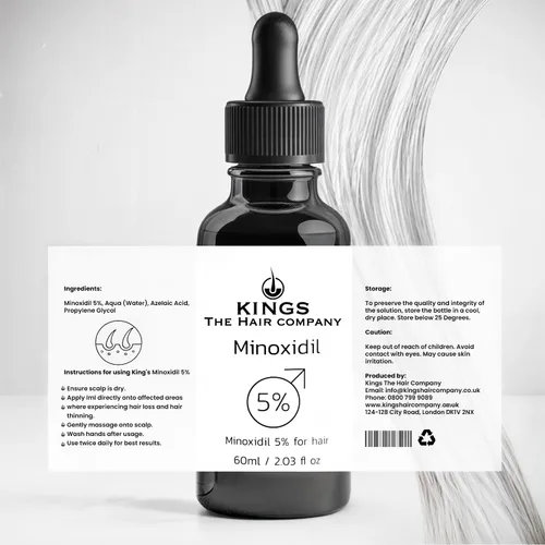 Miniatura 6 de Kings Topical - Fórmula de minoxidil al 5% para hombres sin alcohol, combate el adelgazamiento, el patrón masculino y la pérdida de cabello
