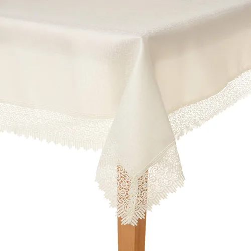Miniatura 5 de Violet Linen Treasure - Mantel rectangular de encaje, 52 x 70 pulgadas, color blanco