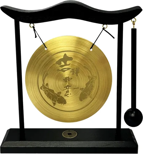 Miniatura 11 de Fengshuibringluck Feng Shui I Ching Zen Gong Decoración de escritorio Gong, dorado, 19X5X20cm/7.5x2x8inch (FH1303)