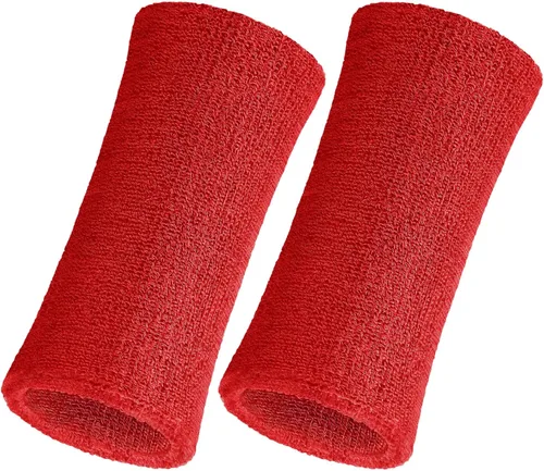 Miniatura 10 de WILLBOND 2 muñequeras de 6 pulgadas para hombres y mujeres, bandas de algodón atléticas de humedad para tenis, baloncesto, correr