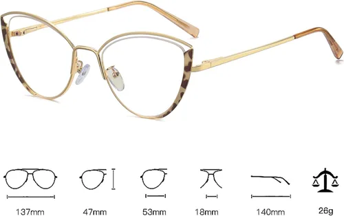 Miniatura 3 de MORESHINE Lentes de bloqueo de luz azul de ojo de gato para mujer, anteojos para lectura/computadora/TV/teléfonos, fatiga ocular Leopardo