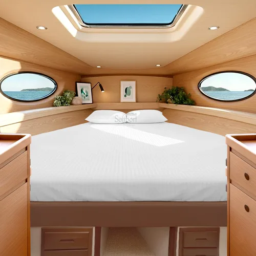 Miniatura 15 de Universal V Berth - Juego de sábanas de 4 piezas para barco, 100% algodón egipcio, la mejor ropa de cama de barco V, se adapta a colchones de hasta