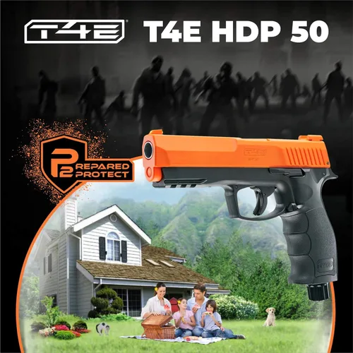 Miniatura 3 de T4E by P2P HDP Pistola de aire de bola de pimienta calibre .50 con 5 tanques de CO2 de 0.42 oz incluidos y 10 bolas de pimienta gratis y 10 bolas
