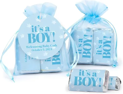 Miniatura 6 de Paquetes de 100 bolsas de organza de 4 x 6 pulgadas, color azul bebé para baby shower, Navidad, recuerdos de fiesta, cumpleaños, boda, despedida