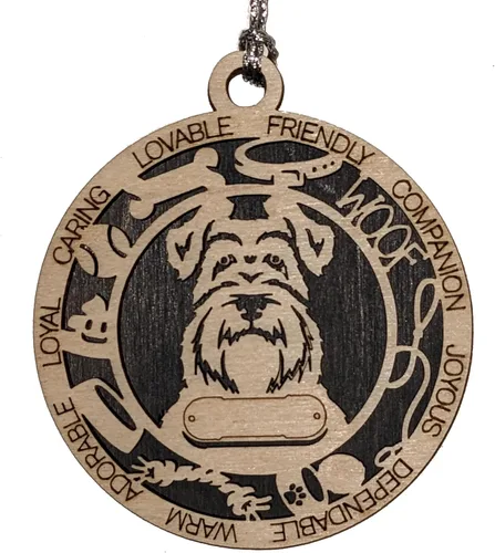 Miniatura 112 de Adorno de Navidad personalizado de madera para perro de 3 pulgadas, nombre y texto personalizables, hecho a mano en Estados Unidos, diseño de corte