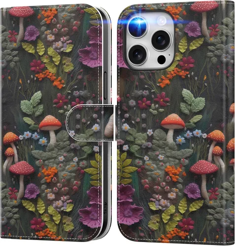 Miniatura 63 de DEENAKIN Funda tipo cartera para iPhone 15 con tarjetero + clip para efectivo, bloqueo RFID, protección contra caídas de grado militar y obras