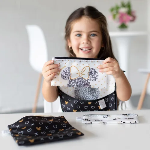 Miniatura 2 de Bumkins Disney Bolsas Reutilizables para Sándwiches y Aperitivos, para el Almuerzo Escolar de Niños y para Porciones de Adultos, Tela Lavable, Bolsa