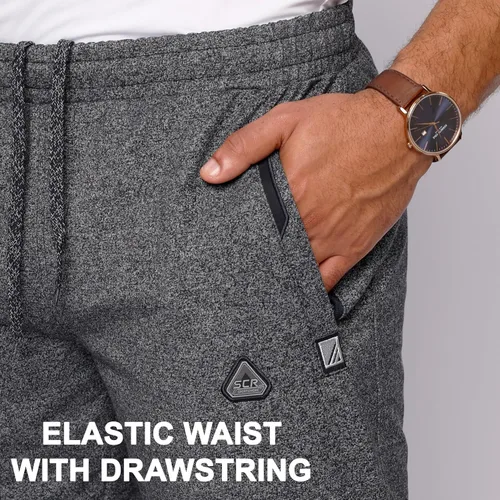 Miniatura 4 de SCR - Pantalones deportivos para hombre, pantalones atléticos de entrepierna larga color negro, gris y azul marino, 30L 32L 34L 36L 38L