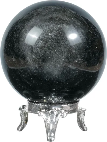 Miniatura 16 de Crocon Bola de esfera de piedra de sangre africana de 1.969 in con soporte de metal, más de 1400 quilates, bola de piedras preciosas curativas