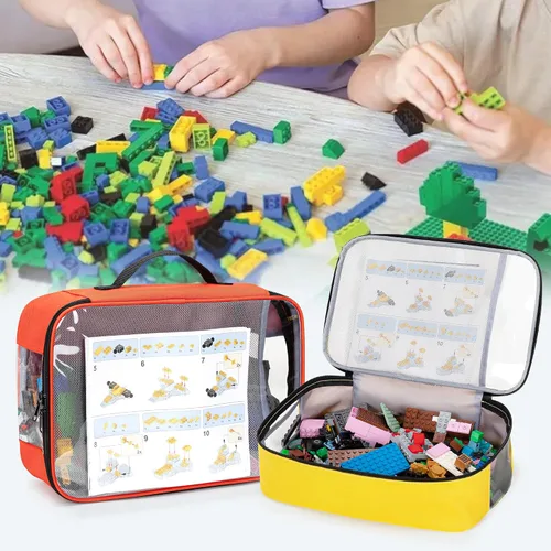 Miniatura 7 de Rexmica Bolsa organizadora de almacenamiento de juguetes de 4 piezas, estuche organizador de viaje para bloques de construcción, muñecas
