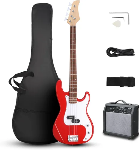 Miniatura 8 de Ktaxon Bajo eléctrico de 4 cuerdas, estilo PB, tamaño completo, estándar, diestro, kit para principiantes con amplificador de 20 W, funda, correa