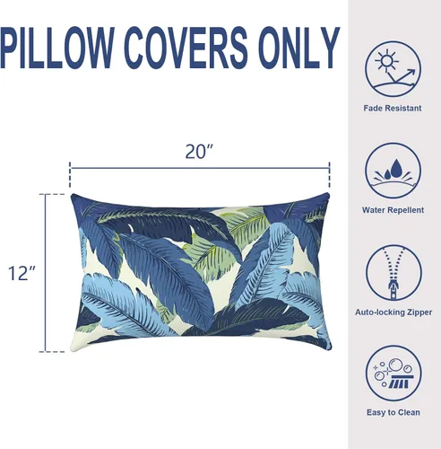 Miniatura 158 de Juego de 2 almohadas para exteriores de 16 x 16 pulgadas, repelentes al agua con interiores, para muebles de patio, hogar, jardín, geometría bohemia