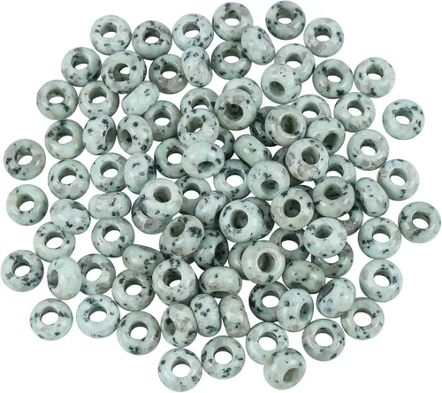 Miniatura 8 de 20 cuentas de jade Rondelle Picasso de piedra suelta de agujero grande para cristales y piedras curativas para hacer joyas Multicolor Picasso Jade