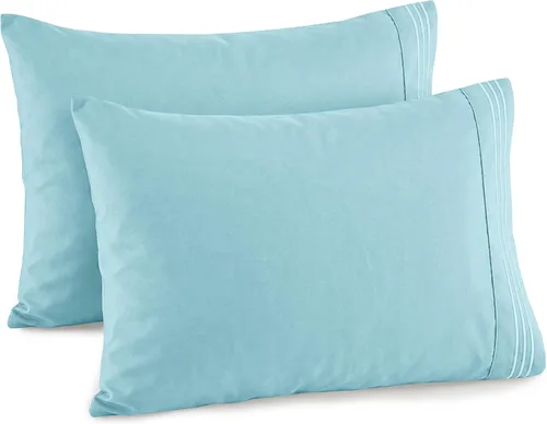 Elegant Comfort Juego de fundas de almohada de 2 piezas de calidad hotelera, lujosas y suaves fundas de almohada de calidad egipcia de 1500 hilos,