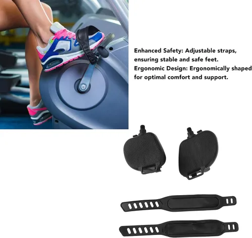Miniatura 2 de Pedales de ejercicio con correas, 9/16 o 1/2, bicicleta de ciclismo giratoria, bicicleta de ejercicio interior, piezas de repuesto estacionarias