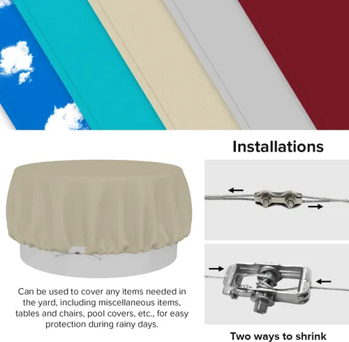 Miniatura 2 de Fundas para muebles de patio, impermeables, resistentes a los rayos UV, resistentes a los rayos UV, para exteriores, mesa redonda y rectangular