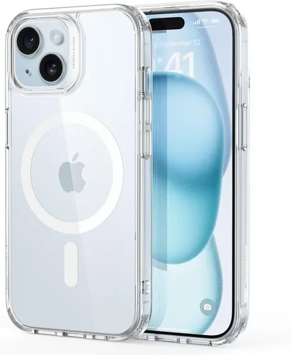 ESR Funda para iPhone 15 Plus, compatible con MagSafe, protección de grado militar, resistente al amarillamiento, parte trasera resistente a los