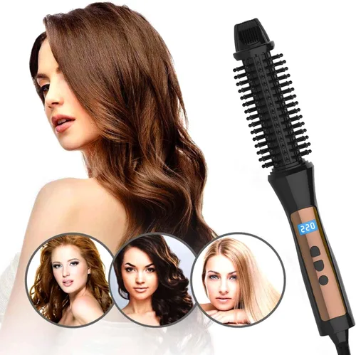 Miniatura 9 de Rizador de pelo de cerámica turmalina rodillo de pelo peine de pelo rizador de pelo herramientas de peinado viaje plegable rizador ideal mujeres [US]