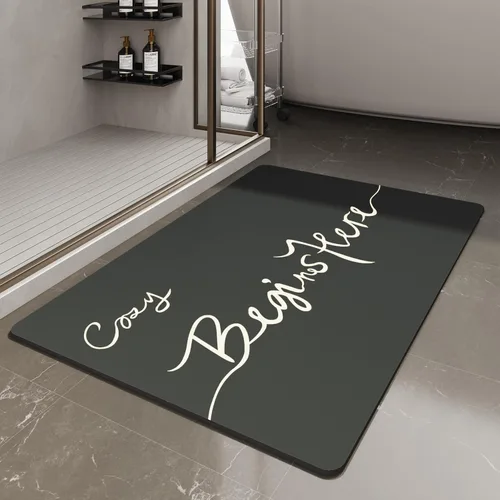 Miniatura 34 de MontVoo -Alfombra de baño, antideslizante, súper absorbente, resistente a las manchas, de secado rápido, delgada, para baño, suelo, bañera, tocador