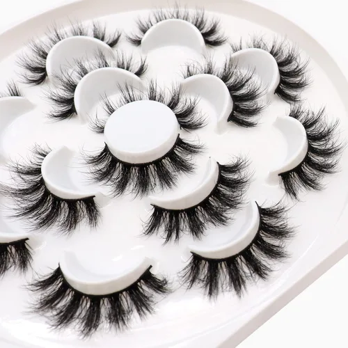 Miniatura 63 de Veleasha Pestañas postizas de manga puntiagudas, 100% hechas a mano, aspecto natural, pestañas postizas ligeras con banda transparente suave