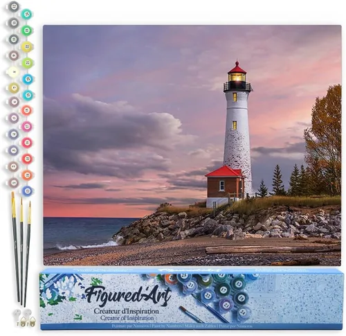 Miniatura 19 de Figured'Art - Juego de pintura por números, lienzo enrollado sin marco, para manualidades, para adultos, 16 x 20 pulgadas, jarrón de peonías