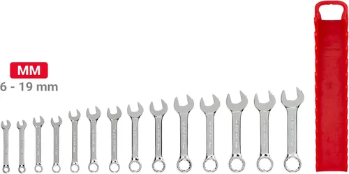 Miniatura 6 de TEKTON Juego de llaves combinadas Stubby con soporte, 14 piezas (0.236-0.748 in) WCB92402