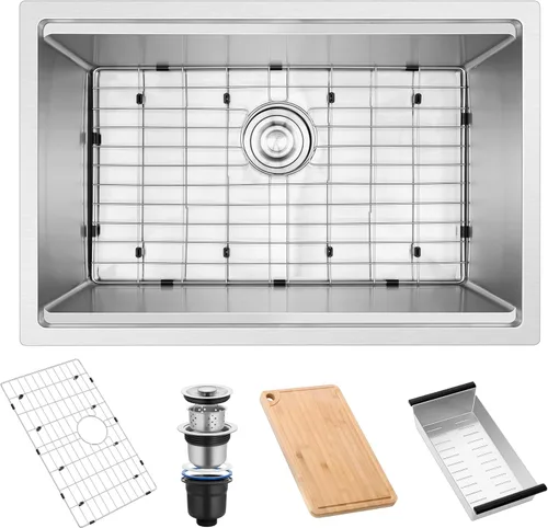 Miniatura 9 de Herogo 25×22 Inch Kitchen Sink, Stainless Steel Drop In Single Bowl 10'' Deep Kitchen Sink with Accessories, for Rv Bar Farmhouse