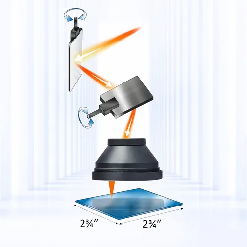 Miniatura 3 de OMTech Lente F Theta para grabador láser de fibra, lente de escaneo Sino Galvo de 2.756 in para máquina de marcado láser de fibra de 1064 nm