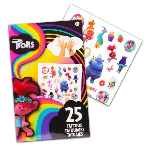 Miniatura 2 de Trolls - Paquete de tatuajes temporales para fiestas con 75 tatuajes de trolls, suministros de fiesta y actividades de fiesta, trolls, recuerdos