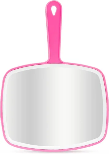 Miniatura 8 de Espejo de mano portátil con agujero para colgar en el mango, 2 piezas, rosa 10.4 pulgadas de largo x 7.4 pulgadas de ancho