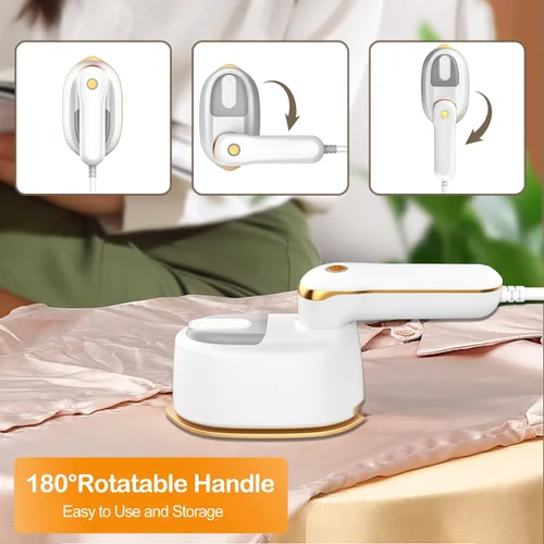 Miniatura 7 de Mini plancha de vapor, vaporizador de mano 2 en 1, calentamiento rápido de 1100 W y 15 segundos, plancha de vapor portátil para el hogar y regalo