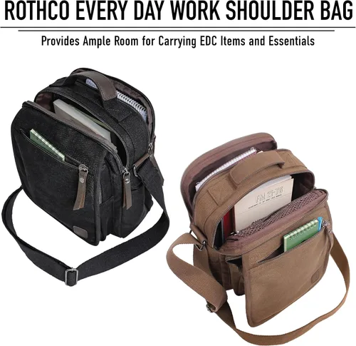 Miniatura 7 de Rothco Bolsa de hombro para el trabajo diario – Bolsa cruzada de lona de algodón resistente – Ideal para el trabajo, viajes, viajes y mucho más